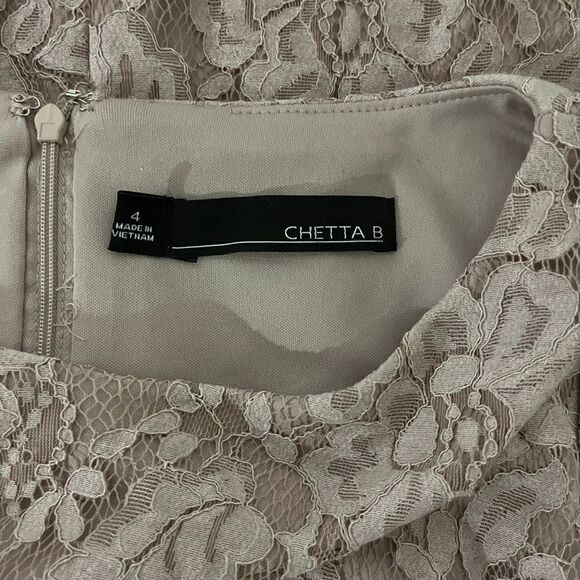 Chetta B Dusty Mauve Lace Bell Sleeve Size 4 - Picture 6 of 8